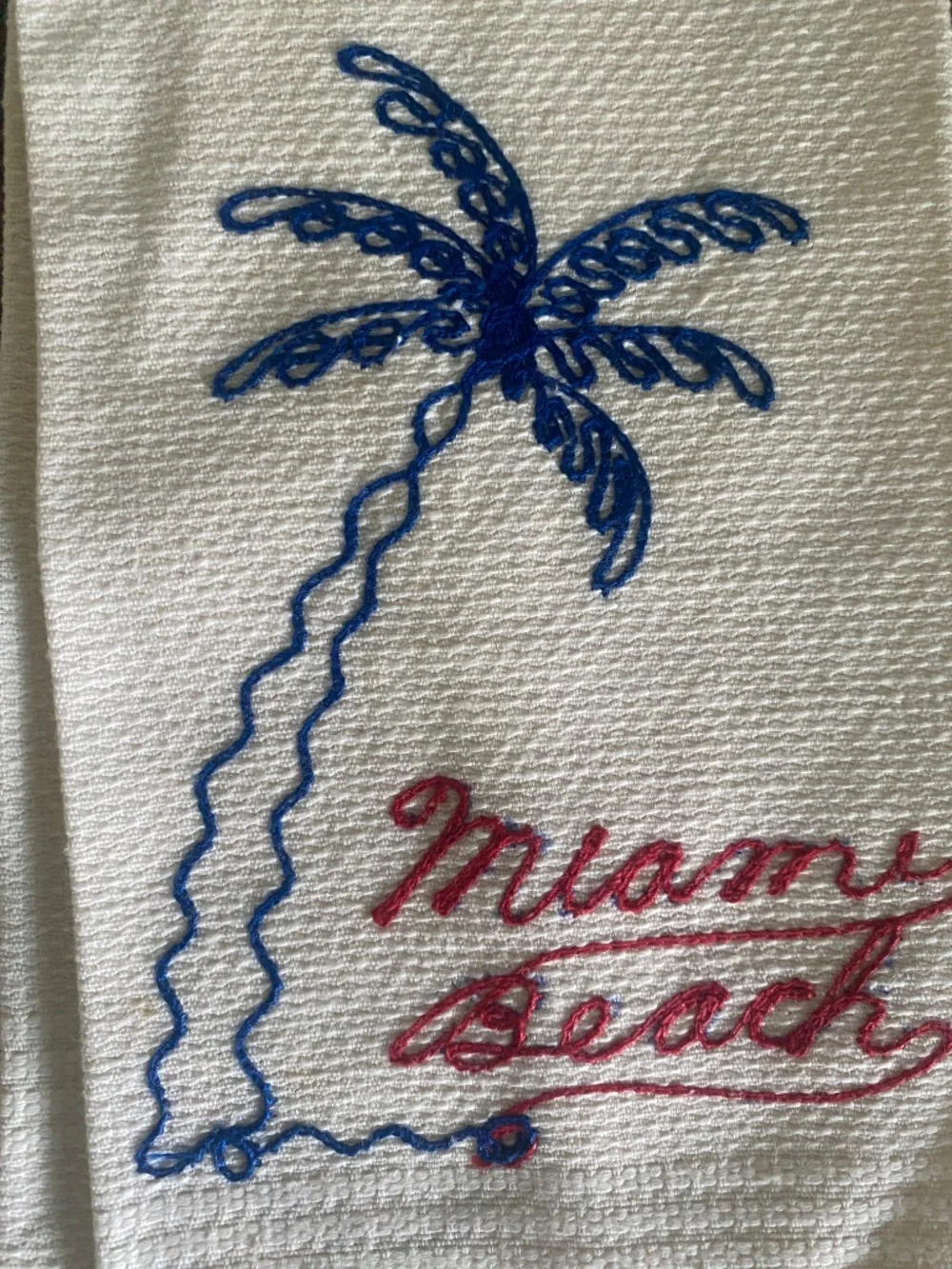 Vintage Miami Beach hand towels set of 2 unused